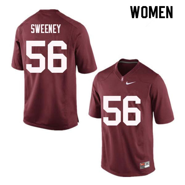 Women Stanford Cardinal #56 Will Sweeney College Football Jerseys Sale-Red